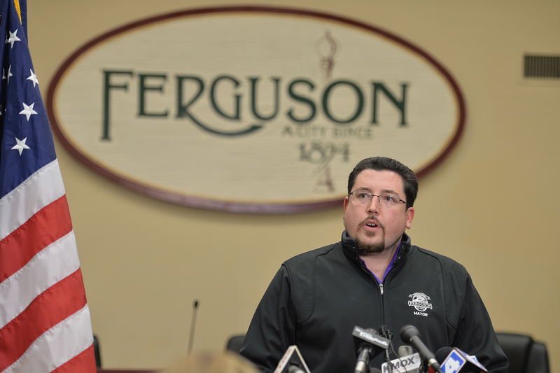 Ferguson, Mo., Mayor James Knowles speaks to the press at the Ferguson City Hall and Municipal Court Building March 11, 2015. Michael B. Thomas/Getty Images